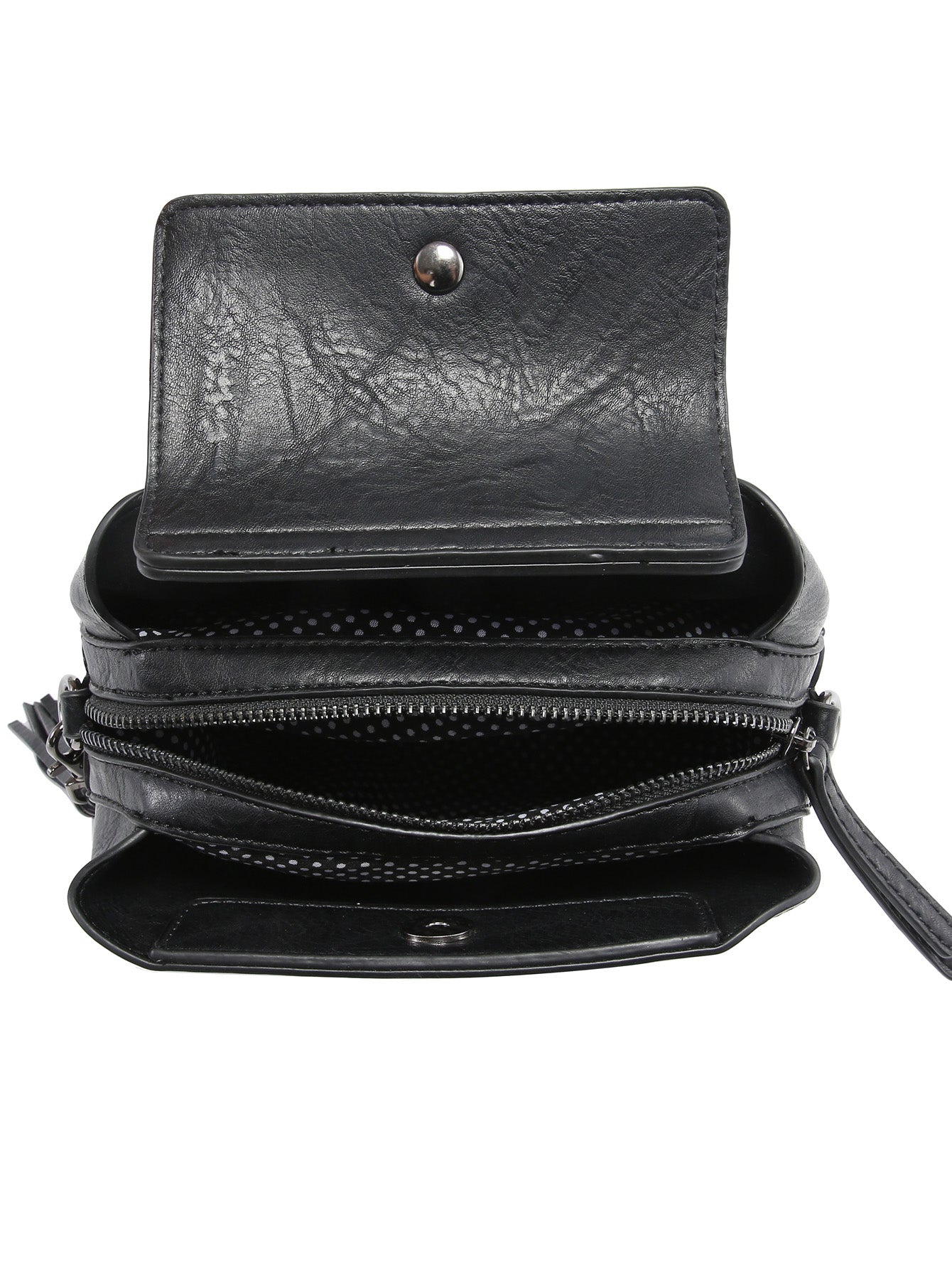 small crossbody bag triple multipockets MT2658 BK