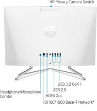 HP 2022 All-in-One Desktop, 21.5" FHD Display, Intel Celeron J4025 Processor, 8GB RAM, 256GB PCIe SSD, Webcam, WiFi, HDMI, RJ-45, Wired Keyboard&Mouse, Windows 11 Home, White