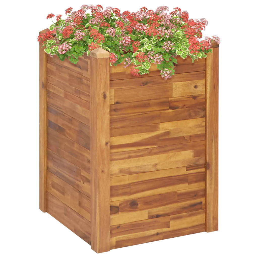 Garden Raised Bed 23.6"x23.6"x17.3" Solid Acacia Wood