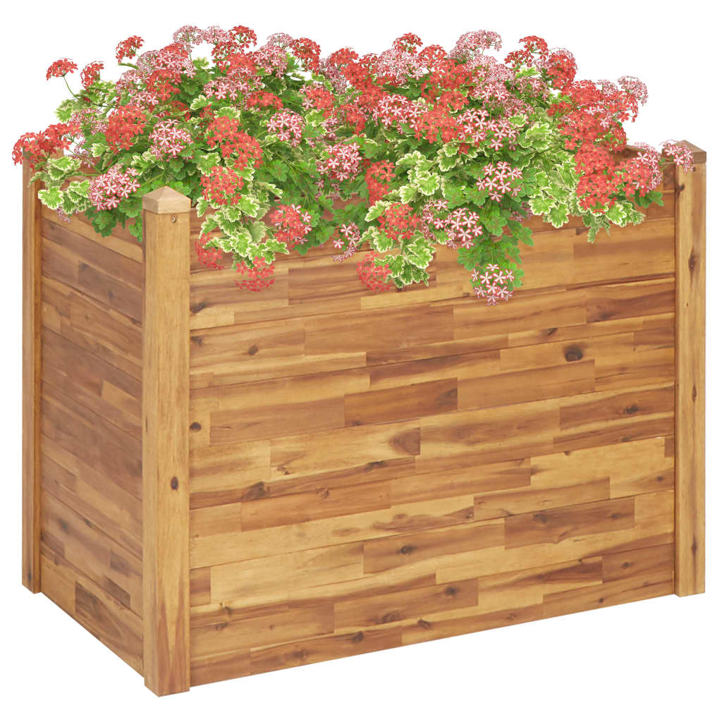Garden Raised Bed 23.6"x23.6"x17.3" Solid Acacia Wood