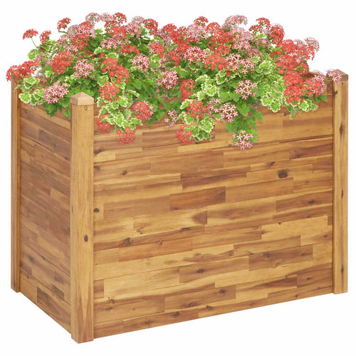 Garden Raised Bed 23.6"x23.6"x17.3" Solid Acacia Wood