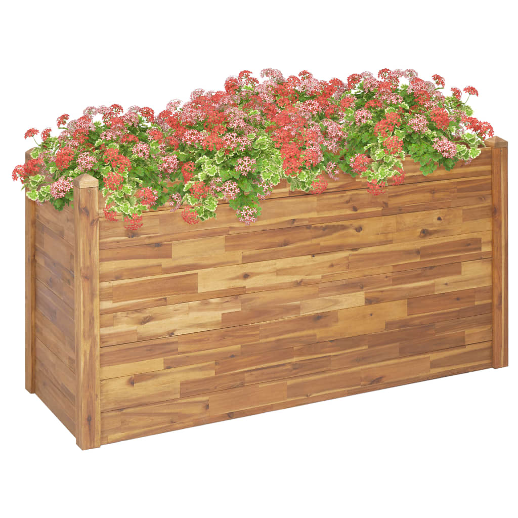 Garden Raised Bed 23.6"x23.6"x17.3" Solid Acacia Wood
