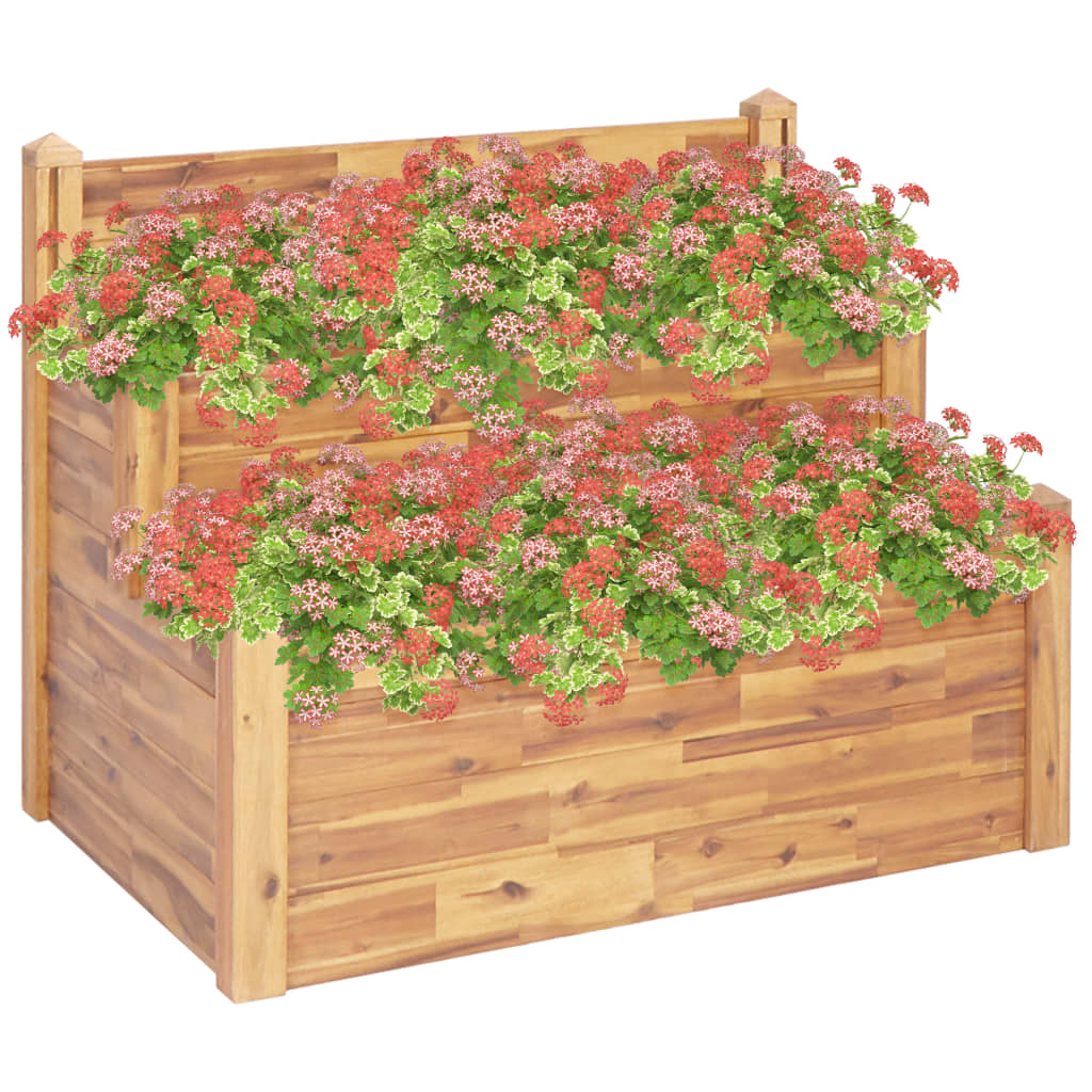 Garden Raised Bed 23.6"x23.6"x17.3" Solid Acacia Wood