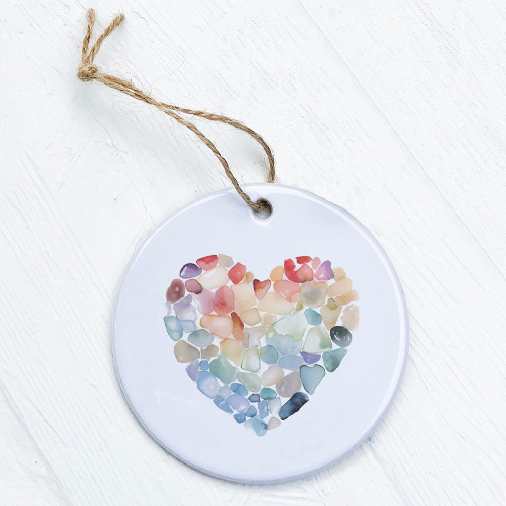 Sea Glass Heart - Valentine's Day Ornament