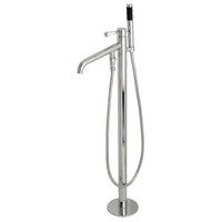 Kingston Brass KS8131DPL Paris Freestanding Tub Faucet with Hand Showe
