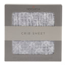 Glacier Grey Plaid Cotton Muslin Crib Sheet