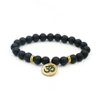 Yoga Bracelets Black Beaded with Spiritual Charms