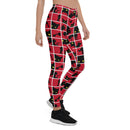 Black Cat Silhouette on Red Leggings