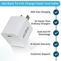 USB C 20W Mini Fast Wall Charger for iPhone & Android phones