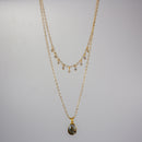 Labradorite Layered Pendant and Beads Necklace