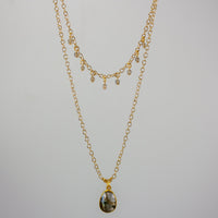 Labradorite Layered Pendant and Beads Necklace