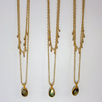 Labradorite Layered Pendant and Beads Necklace