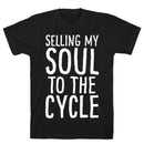 SELLING MY SOUL TO THE CYCLE PARODY WHITE PRINT T-SHIRT